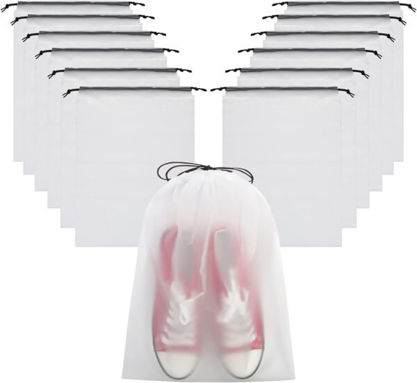 Vorspack Transparent Shoe Bags for Travel Large Clear Shoes Organizers Storage Pouch with Rope for Men and Women 13 Pack - Image 2