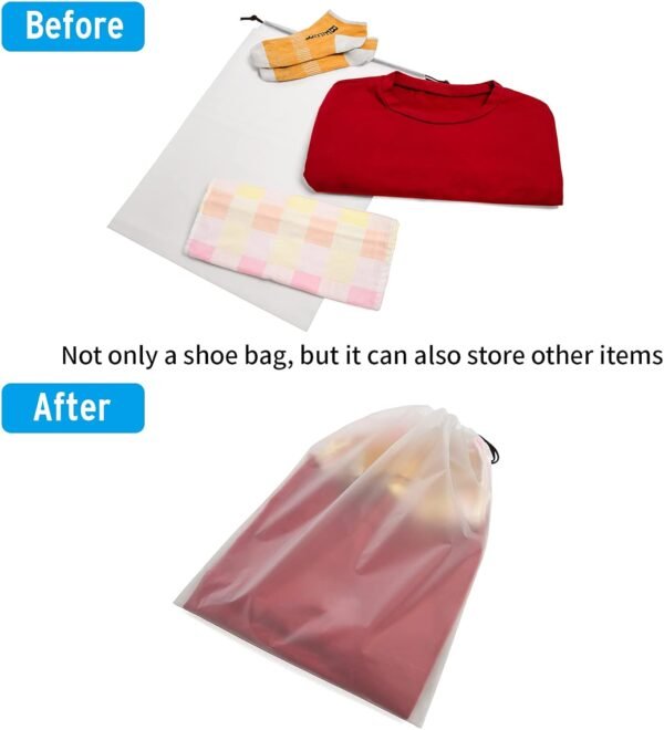 Vorspack Transparent Shoe Bags for Travel Large Clear Shoes Organizers Storage Pouch with Rope for Men and Women 13 Pack - Image 6