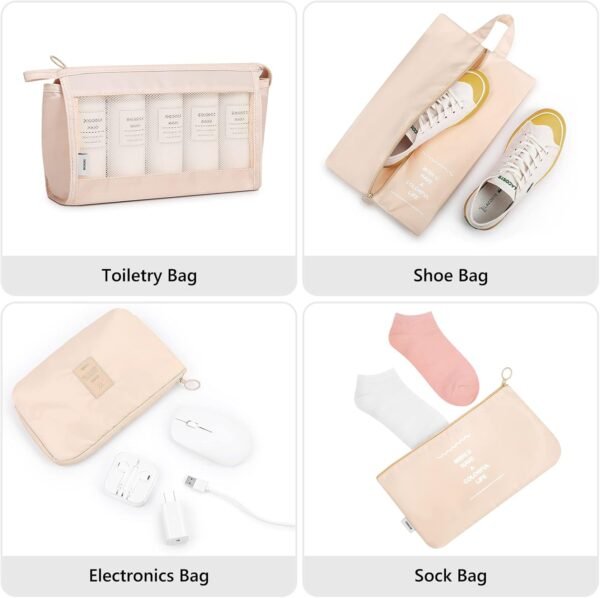 Mossio 9 Set Packing Cubes with Shoe Bag & Electronics Bag - Luggage Organizers Suitcase Travel Accessories - Image 6