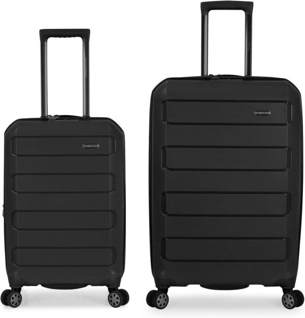 Traveler's Choice Pagosa Indestructible Hardshell Expandable Spinner Luggage, Black, 2 Piece Set - Image 2