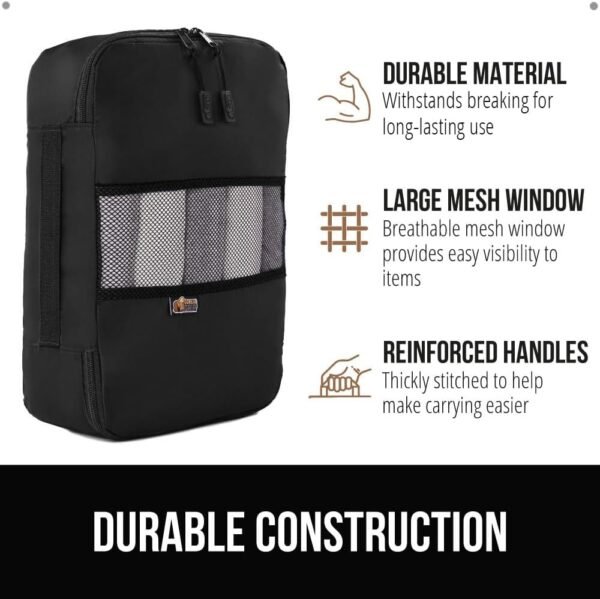 Gorilla Grip 6 Set Packing Cubes, Travel Essentials for Suitcases, Breathable Mesh Organizer Bags for Clothes, Toiletries, Shoes and Laundry, Luggage and Backpack Carry On Airplane Accessories, Black - Image 5
