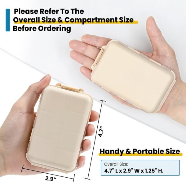 3 Pack, 14 GRIDS Travel Pill Organizer Box with Labels - Travel Medicine Case Kit - Pocket Daily Pharmacy Container - Travel Medication Holder Dispenser for Fish Oil Vitamin Supplement Storage - Image 4