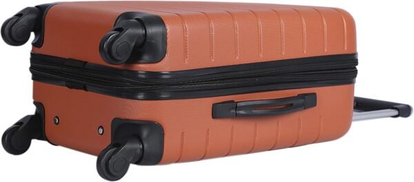 Wrangler Smart Luggage Set with Cup Holder and USB Port, Burnt Orange, 20-Inch Carry-On - Image 6