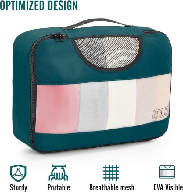 Veken 8 Set Packing Cubes for Suitcases, Travel Bag Organizers for Carry on Luggage, Suitcase Organizer Bags Set for Travel Essentials Travel Accessories in 4 Sizes(Extra Large, Large, Medium, Small) - Image 9
