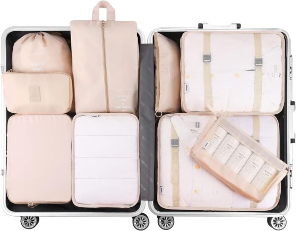 Mossio 9 Set Packing Cubes with Shoe Bag & Electronics Bag - Luggage Organizers Suitcase Travel Accessories - Image 3