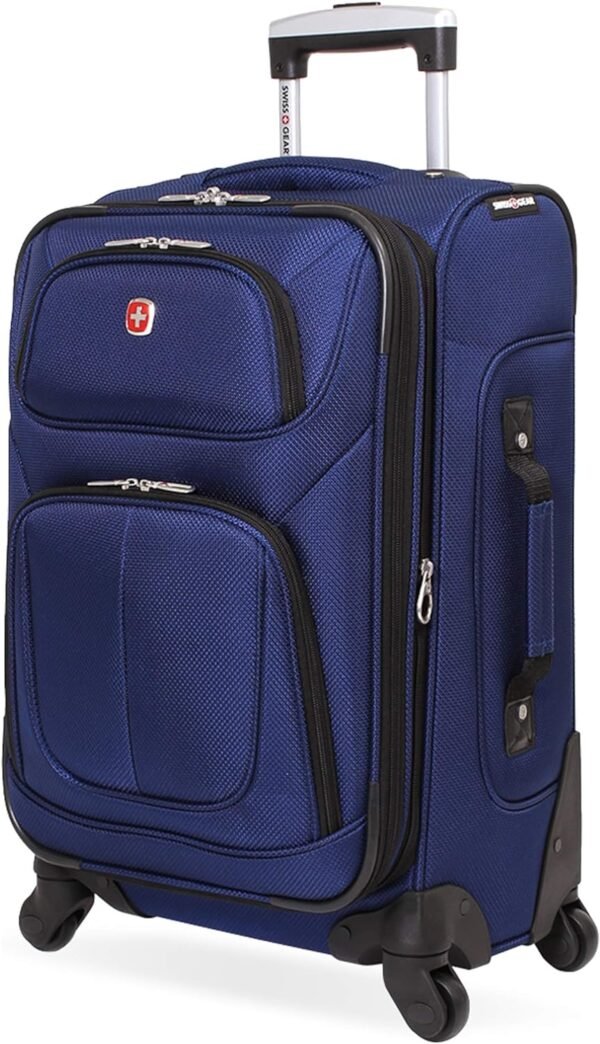 SwissGear Sion Softside Expandable Luggage, Blue, Carry-On 21-Inch - Image 2