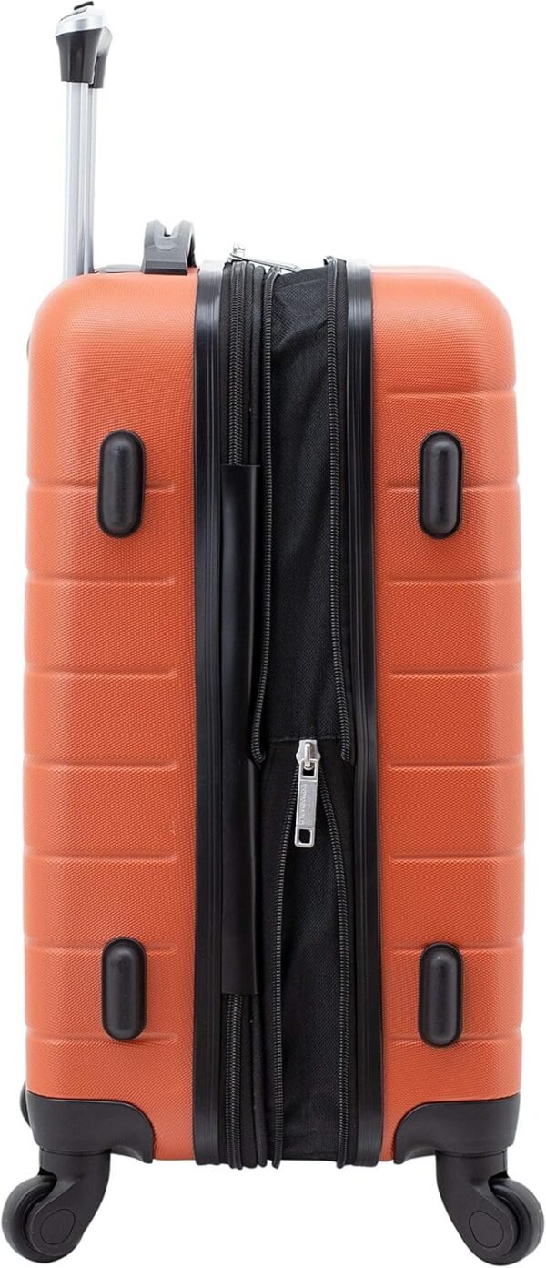Wrangler Smart Luggage Set with Cup Holder and USB Port, Burnt Orange, 20-Inch Carry-On - Image 7