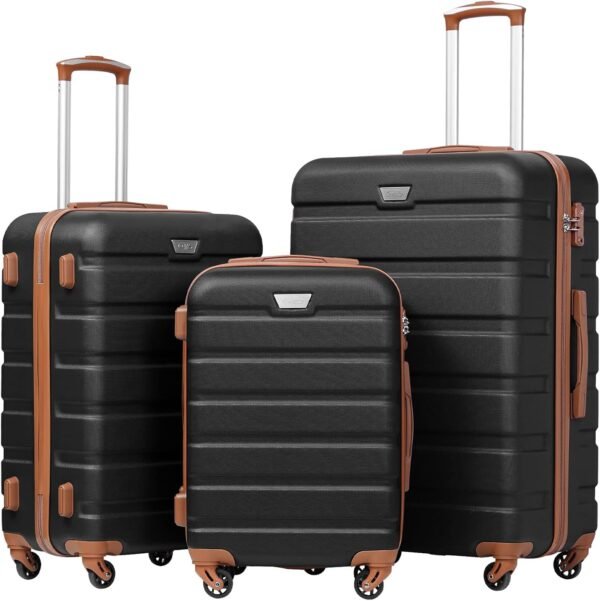 Coolife Luggage 3 Piece Set Suitcase Spinner Hardshell Lightweight TSA Lock - Image 2