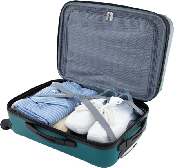 Travelers Club Chicago Hardside Expandable Spinner Luggage, Teal, 20" Carry-On - Image 5