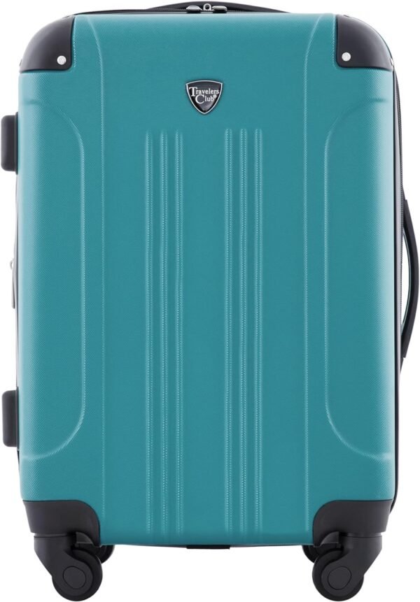 Travelers Club Chicago Hardside Expandable Spinner Luggage, Teal, 20" Carry-On - Image 2