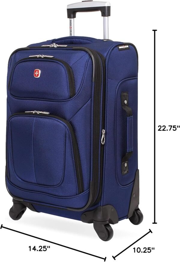 SwissGear Sion Softside Expandable Luggage, Blue, Carry-On 21-Inch - Image 10