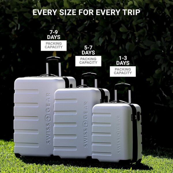 SwissGear 7366 Hardside Expandable Luggage with Spinner Wheels, White, Carry-On 19-Inch - Image 6