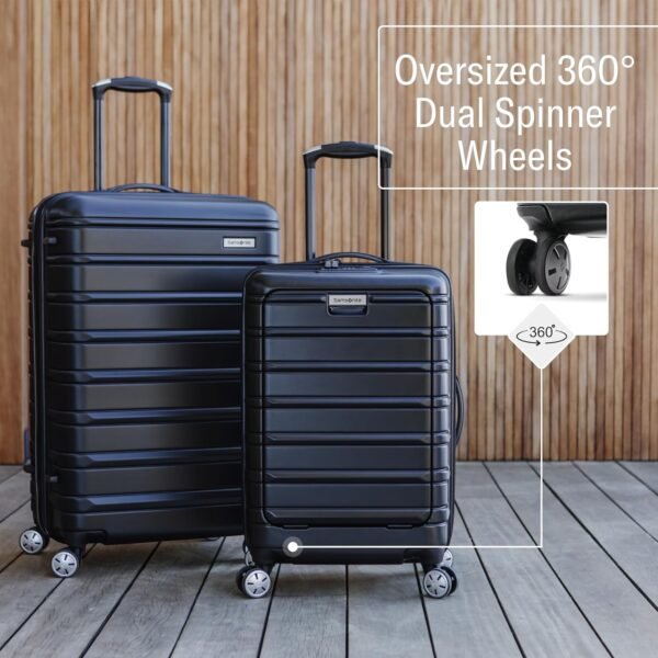 Samsonite Omni 2 Hardside Expandable Luggage with Duel Spinner Wheels, Midnight Black, 3-Piece Set (CO/MED/LG) - Image 4