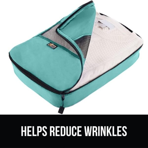 Gorilla Grip 8 Set Packing Cubes, Travel Essentials for Suitcases, Breathable Mesh Organizer Bags for Clothes Toiletries Shoes and Laundry, Luggage and Backpack Carry On Airplane Accessories Turquoise - Image 8