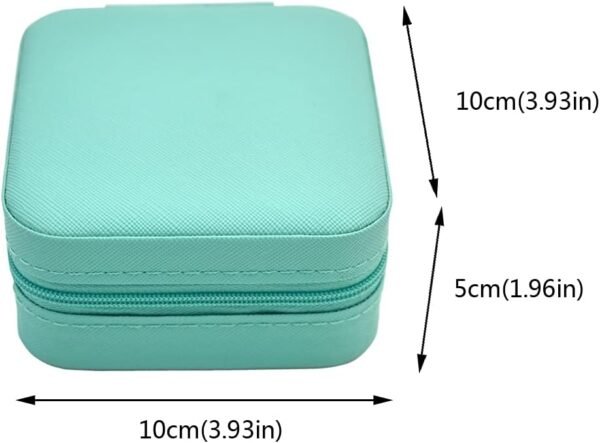 Mini Jewelry Travel Case,Small Travel Jewelry Organizer, Portable Jewelry Box Travel Mini Storage Organizer Portable Display Storage Box for Rings Earrings Necklaces (Blue) - Image 4