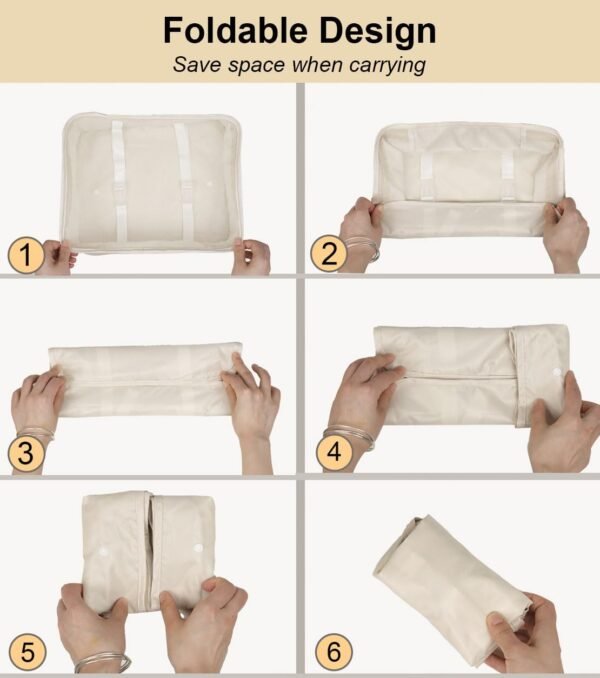 Packing Cubes for Suitcases, 9 Set Packing Cubes for Travel, Luggage Organizers Suitcase for Travel Accessories, Travel Cubes with Shoe/Cosmetics/Toiletries/Clothes/Makeup/Laundry/Electronics Bag - Image 8