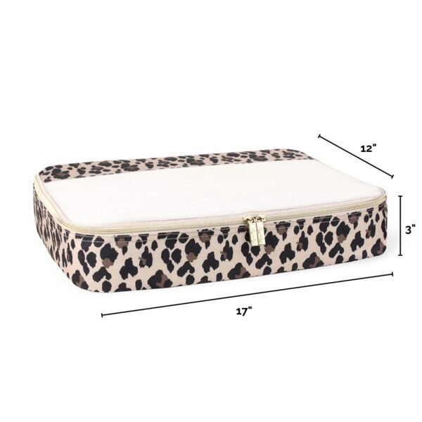 Itzy Ritzy Packing Cubes for Travel – Set of 3 Large Packing Cubes or Travel Organizers; Each Cube Features a Mesh Top, Double Zippers and a Fabric Handle; Large Sizes (Leopard) - Image 4
