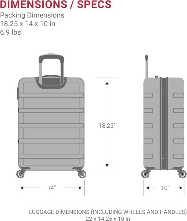 SwissGear 7366 Hardside Expandable Luggage with Spinner Wheels, White, Carry-On 19-Inch - Image 8