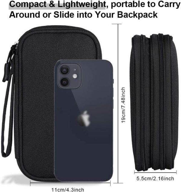 DDgro Electronics Travel Organizer, Tech Accessories Pouch Bag for Cables/Charger & Cords/Power Bank/Magic Mouse/Earphone (Small, Black) - Image 4