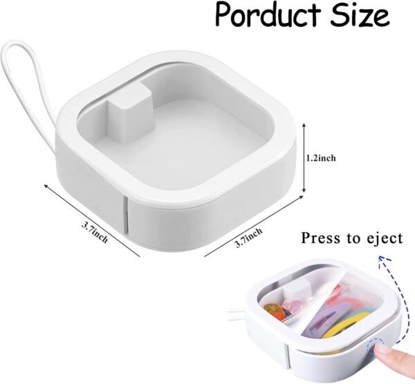 4 Pcs Hair Tie Organizer, Portable Hair Tie Containers Storage Box Small Stackable Hair Ties Qtip Travel Holder Cotton Swab Dispenser Hair Accessories Organizer for Girls (4PCS,white) - Image 7