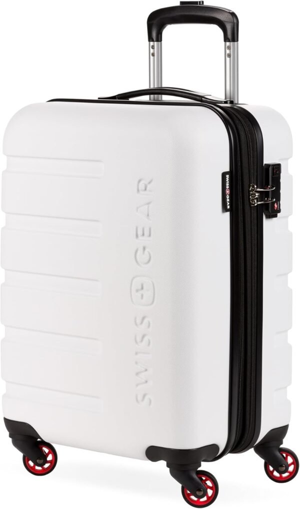 SwissGear 7366 Hardside Expandable Luggage with Spinner Wheels, White, Carry-On 19-Inch - Image 2