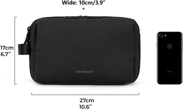 BAGSMART Toiletry Bag for Men, Travel Toiletry Organizer Dopp Kit Water-resistant Shaving Bag for Toiletries Accessories, Door Room Essentials, Black - Image 8
