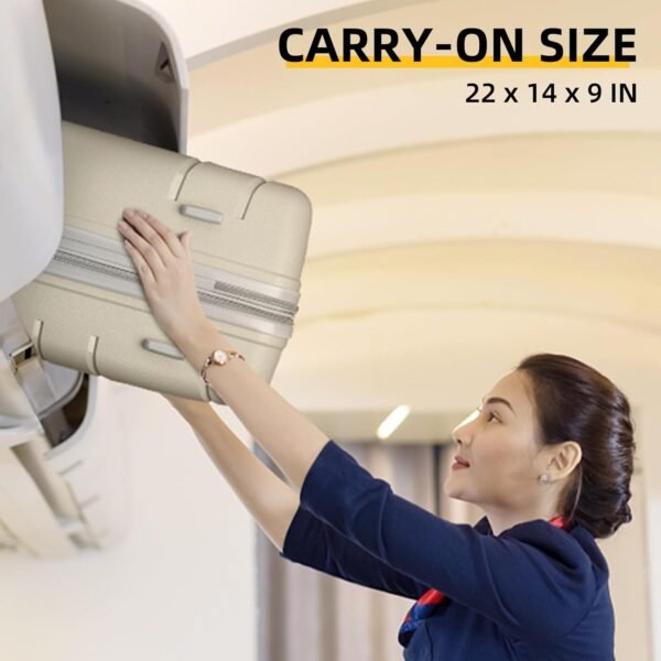 LARVENDER Carry On Luggage 20Inch Suitcase with Spinner Wheel,Hard Shell Luggage 3 Piece Sets with TSA Lock（Sand 20inch） - Image 10