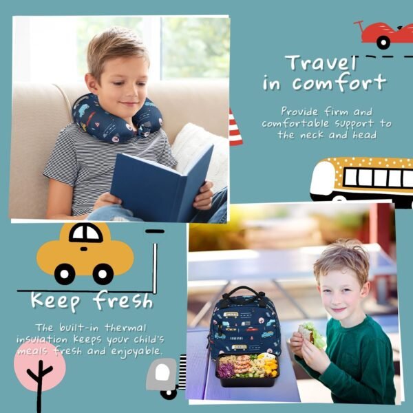 Coolife Kid’s Luggage Set 5 Piece Suitcase Set 16’’ Carry on Hardside Spinner Toddler Luggage Travel Rolling Luggage Girls Boys - Image 6