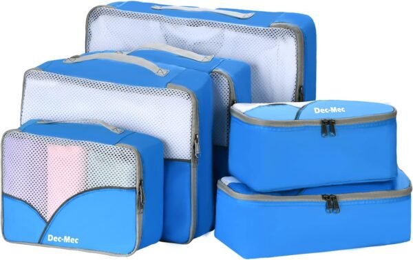6 Set Packing Cubes for Travel (L,M,S,XS)-Suitcases Organizer Set for Travel Accessories Travel Essentials, Luggage Packing Bags for Carry on Suitcase (6set, Blue) - Image 2