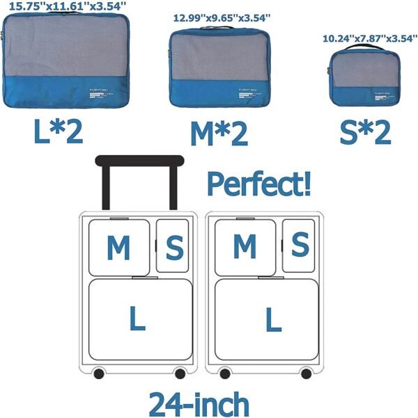 Packing Cubes Set Travel Luggage Organizers Suitcase Lightweight Accessories - Image 7