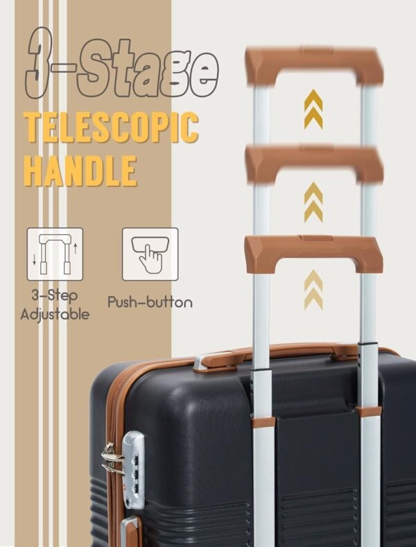Luggage Sets 5 Piece, Suitcases with Wheels, Hardshell Suitcase Set, ABS Carry on Luggage Set with TSA Lock, Travel Luggage - Image 4