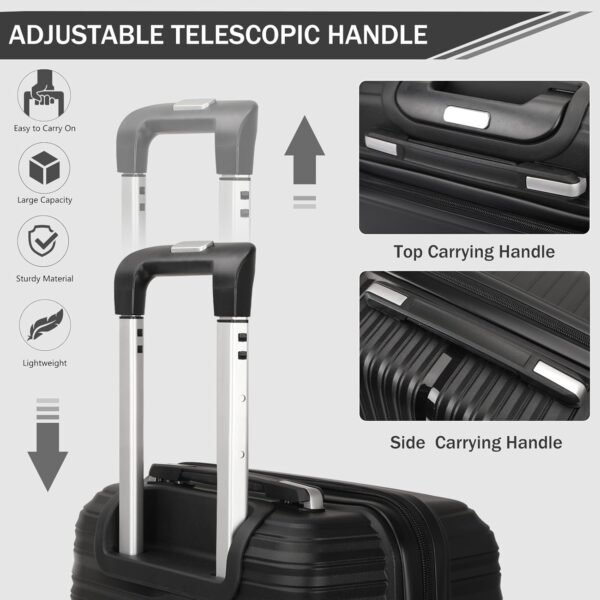 Luggage Sets 3 Pieces with Spinner Wheels Lightweight Hardshell Luggage Set of 3 with TSA Lock Suitcase Set with Carry on Weekender Duffle Bag for Travel - Image 5