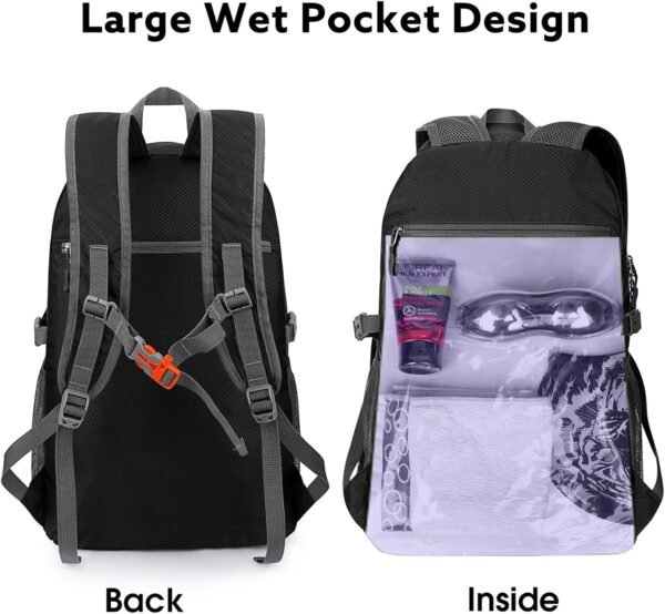 G4Free 40L Lightweight Packable Hiking Backpack, Waterproof Travel Daypack - Image 3
