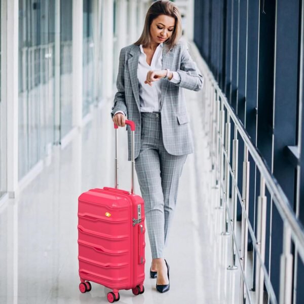 Carry On Luggage 22x14x9 Airline Approved, Hard Shell Suitcase with Spinner Wheels, PP Lightweight Luggages with TSA Lock, Carry-On Suitcases 20 Inch, Red - Image 11