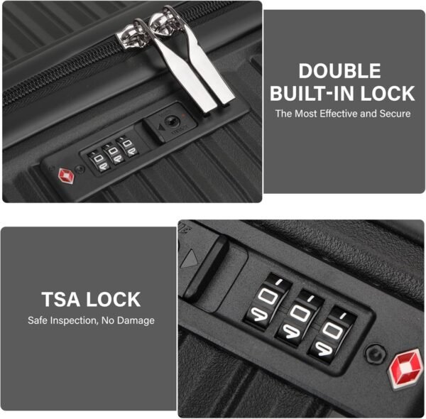Luggage Sets 3 Pieces with Spinner Wheels Lightweight Hardshell Luggage Set of 3 with TSA Lock Suitcase Set with Carry on Weekender Duffle Bag for Travel - Image 6