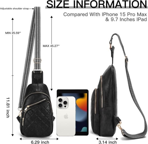 Crossbody Bags for Women Large Vegan Leather Sling Bag Cross Body Bag for Woman Casual Daypack Backpacks for Travel - Image 4