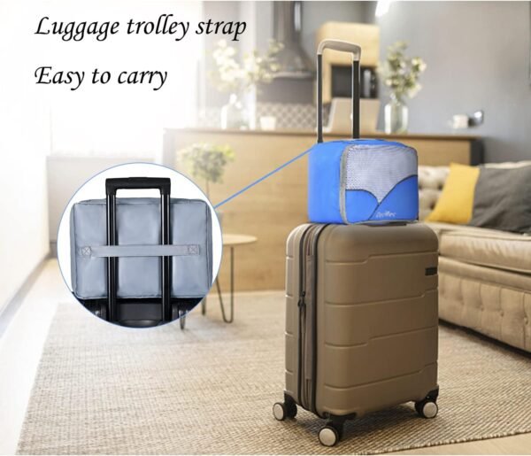 6 Set Packing Cubes for Travel (L,M,S,XS)-Suitcases Organizer Set for Travel Accessories Travel Essentials, Luggage Packing Bags for Carry on Suitcase (6set, Blue) - Image 7