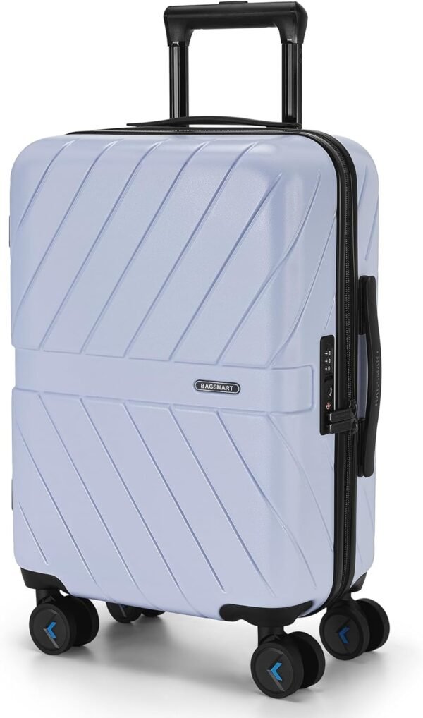 BAGSMART Carry On Luggage 22x14x9 Airline Approved, 20 Inch Lightweight Carry On Suitcase, Hard Shell Luggage with Spinner Wheels, 20 Inch Rolling Suitcases, Purple - Image 2