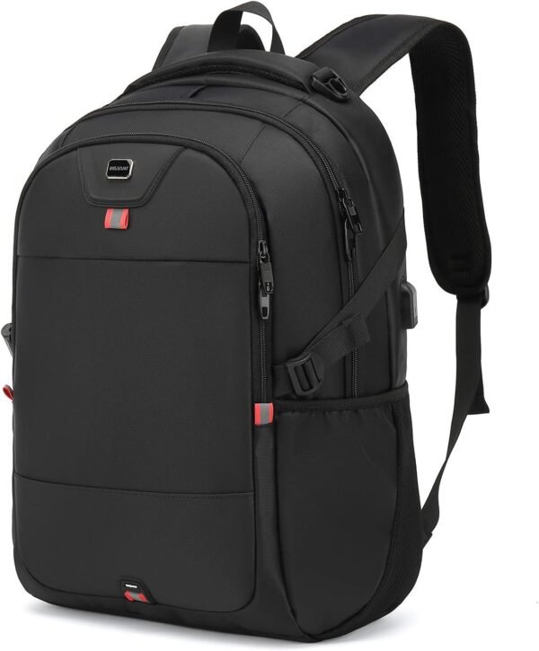 INSAVANT Laptop Backpack 17 Inch Water Resistant Backpacks Durable College Travel Daypack Anti Theft with USB Charging Port Best Gift for Men Women(17 Inch, Black) - Image 2