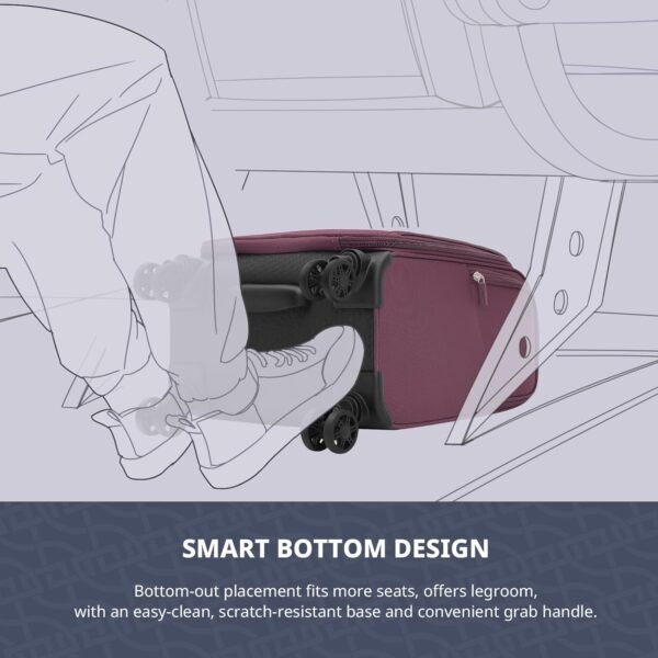 Verage Underseat Carry On Luggage with Wheels & USB Port,14 inch Wheeled Spinner Bag Carry-on Luggages for Airlines, Lightweight Suitcase Men Women, Pilots and Crew (14.5-Inch Plus Underseat Pro) - Image 4