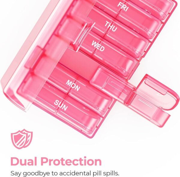 AUVON XL Weekly Pill Organizer 2 Times a Day, AM PM Pill Box 7 Day with One-Side Large Opening Design for Easy Filling, Portable Travel Pill Case for Medication, Vitamins, Fish Oils, Supplements - Image 8