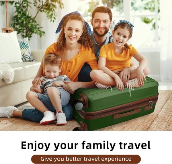LARVENDER Luggage Sets 6 Piece, Expandable Hardside Suitcase Set Carry on Luggage with Spinner Wheels, Lightweight Travel Luggage Set with TSA Locks for Men and Women, Green - Image 7