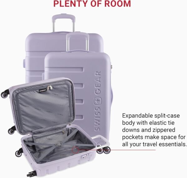 SwissGear 7366 Hardside Expandable Luggage with Spinner Wheels, Evening Haze, 3-Piece Set (19/23/27) - Image 7
