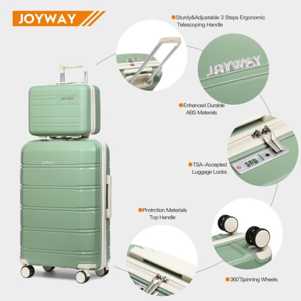 Joyway Luggage 5 Piece Sets， Lightweight Rolling Hardside Travel Luggage with TSA Lock，Luggage Set，Suitcase with Spinner Wheels for Women - Image 3