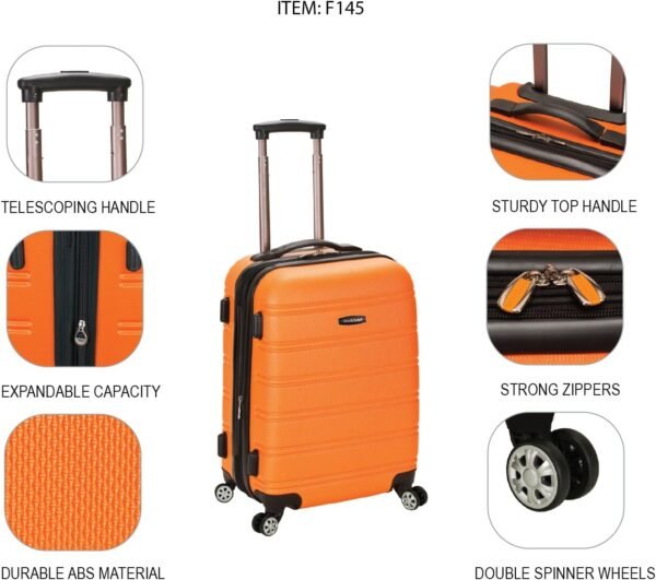 Rockland Melbourne Hardside Expandable Spinner Wheel Luggage, Blue, Carry-On 20-Inch - Image 10