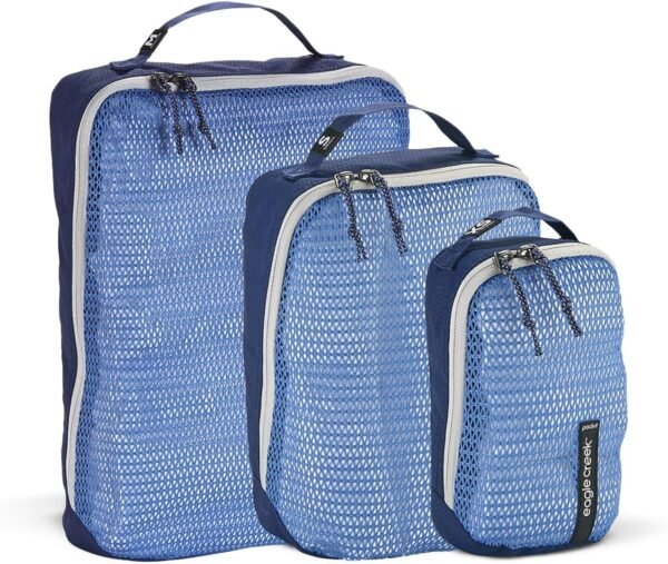 Eagle Creek Pack-It Reveal Packing Cubes Set XS/S/M - Durable, Ultra-Lightweight, Water-Resistant Ripstop Fabric Suitcase Organizers with Mesh Windows, Az Blue/Grey - Image 2