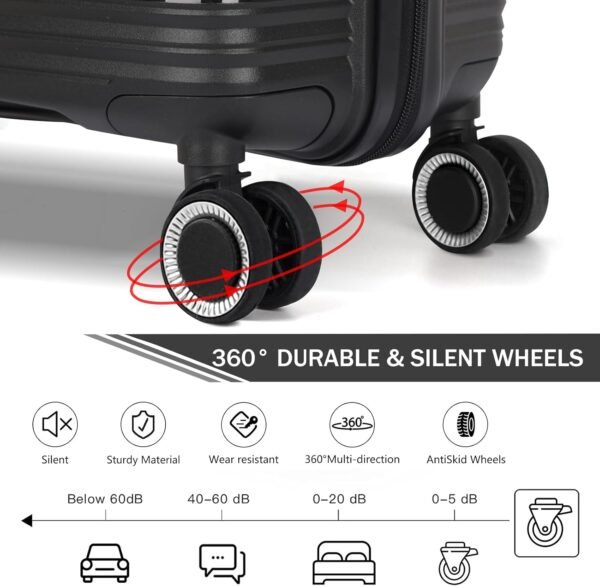 Luggage Sets 3 Pieces with Spinner Wheels Lightweight Hardshell Luggage Set of 3 with TSA Lock Suitcase Set with Carry on Weekender Duffle Bag for Travel - Image 7