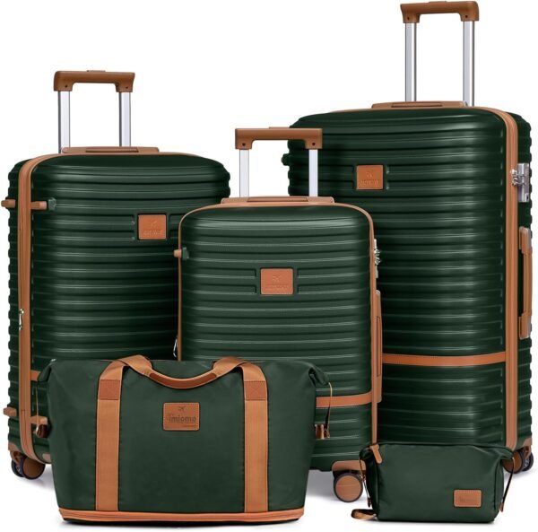 Joyway Luggage Set 3 Piece Suitcase Sets with Spinner Wheel,Lightweight Hardside Expandable Travel Laggage with TSA Lock (20/24/28 Green brown NEW - Image 2