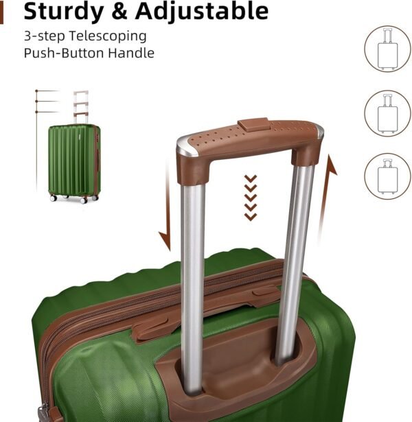 LARVENDER Luggage Sets 6 Piece, Expandable Hardside Suitcase Set Carry on Luggage with Spinner Wheels, Lightweight Travel Luggage Set with TSA Locks for Men and Women, Green - Image 9