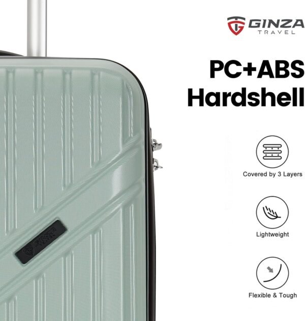 PRIMICIA GinzaTravel PC+ABS suitcase Spinner Wheels scratch-resistant Lightweight Spinner Expandable Suitcase, luggage sets,Universal wheel (Green, 3-Piece Set(20"/25"/29")) - Image 10